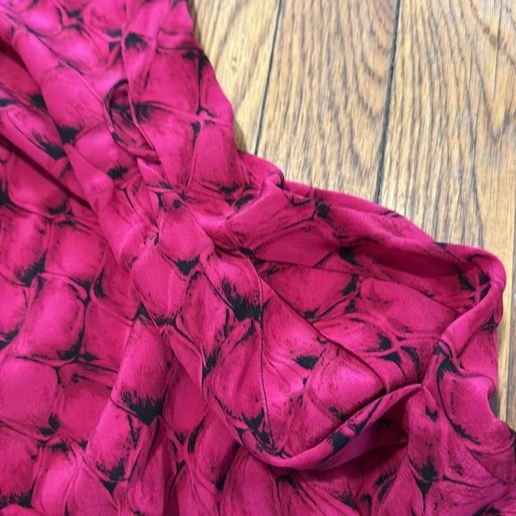 Diane Von Furstenberg tanyana clean Dress alligator pink dahlia 100%silk NO BELT